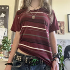 Y2K Aesthetic Fairy Grunge 90s Striped Short Sleeve Pullover Tees