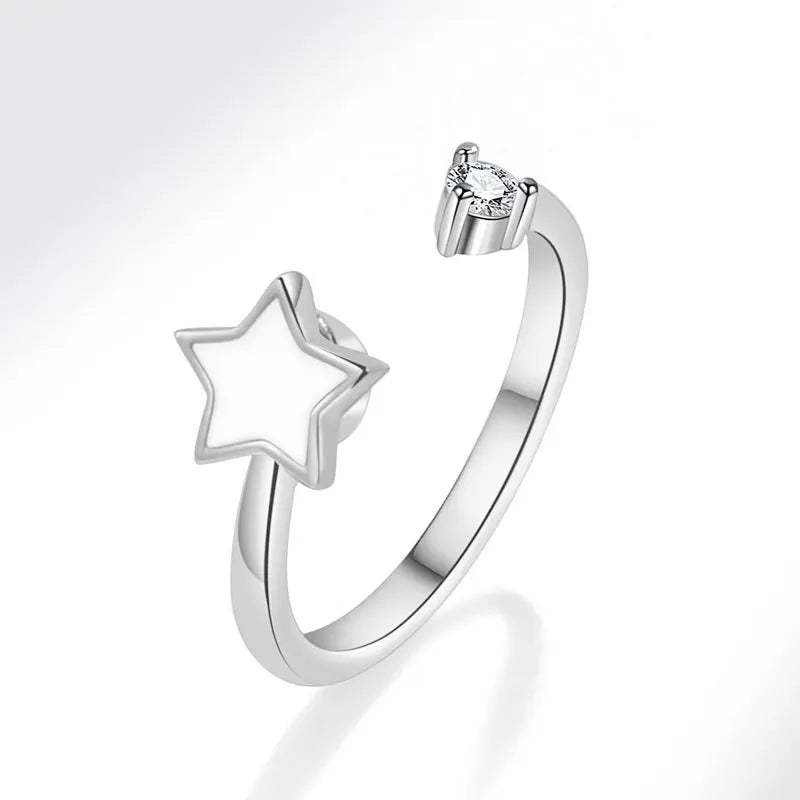 Sunflower Diamond Zircon Rotatable Ring