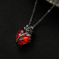 Gothic Rose Red Love Necklace Women's Y2K Jewelry Silver