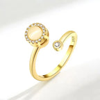 Sunflower Diamond Zircon Rotatable Ring