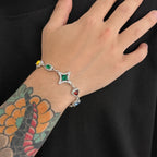 Ingemark Boho Luxury Colorful Crystal Chain Necklace