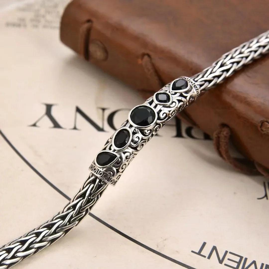 New Hand-Woven Trend Black Diamond Geometric Chain