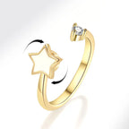 Sunflower Diamond Zircon Rotatable Ring