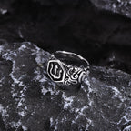 Tridant Signet Stainless Steel Geometric Rings