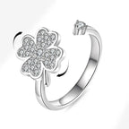 Sunflower Diamond Zircon Rotatable Ring