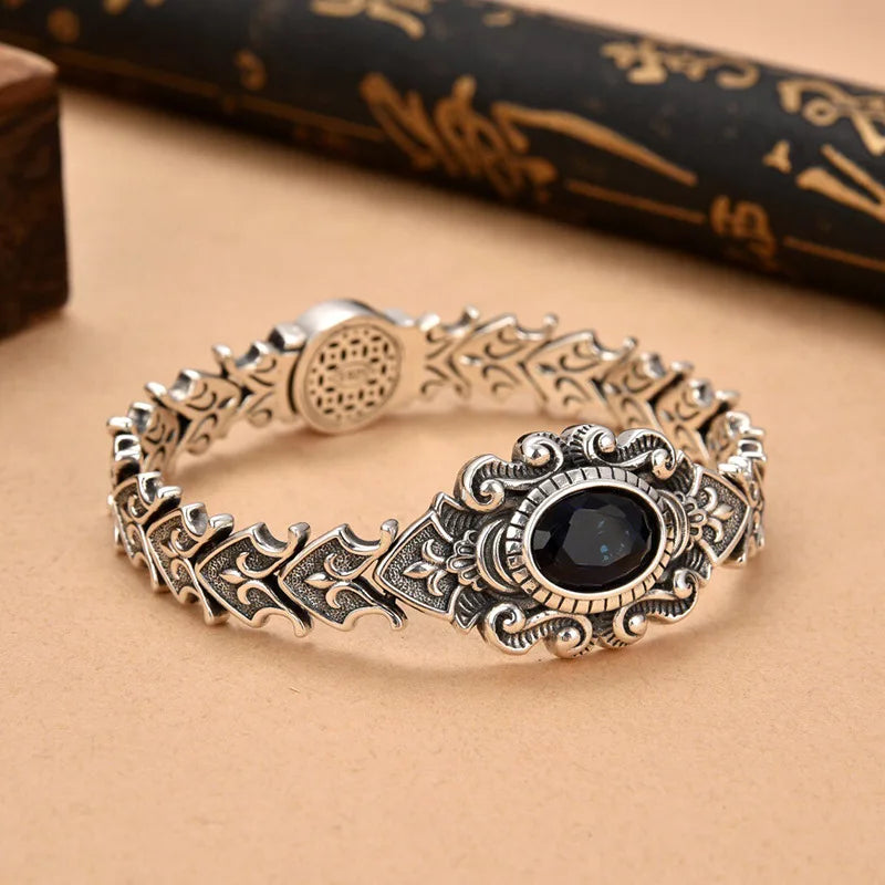 New European and American Silver Pattern Fashion Bracelet