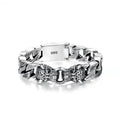 Double Leopard Head Woven Bracelet
