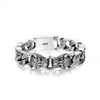Double Leopard Head Woven Bracelet