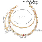 Salircon New Exquisite Luxury Cross Pendant Imitation Pearl Keychain Belt Chain