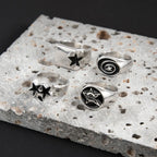 Set 4 Pieces Hip-hop Punk Geometric Oval Rectangular Five-pointed Star Opening Rings