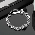 Hip Hop Black Lightning Bracelet =Non Fading Titanium Steel Punk Cuban Bracelet
