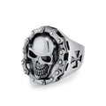Vintage Biker Chain Skull Rings Gothic Punk Stainless Steel