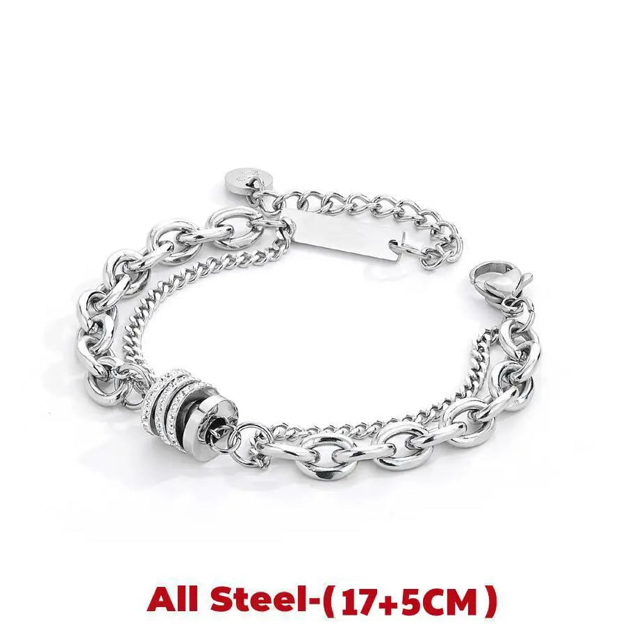Hip Hop Black Lightning Bracelet =Non Fading Titanium Steel Punk Cuban Bracelet