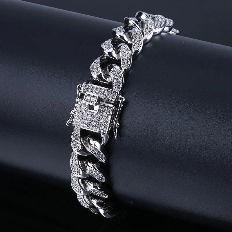 Luxury Iced Out Cuban Link Chain Bracelet