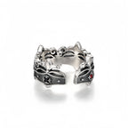 Retro Iris Flower-de-luce Crown Adjustable Open Ring