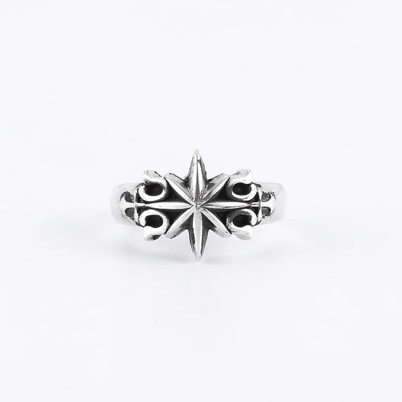 Retro Six Point Star Punk Gothic Adjustable Open Ring
