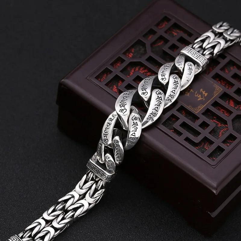 Retro  Six-Character Mantra Peace Pattern Lucky Bracelet