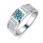 Real 1.0 Carat Moissanite Pure Solid 18K White Gold Ring