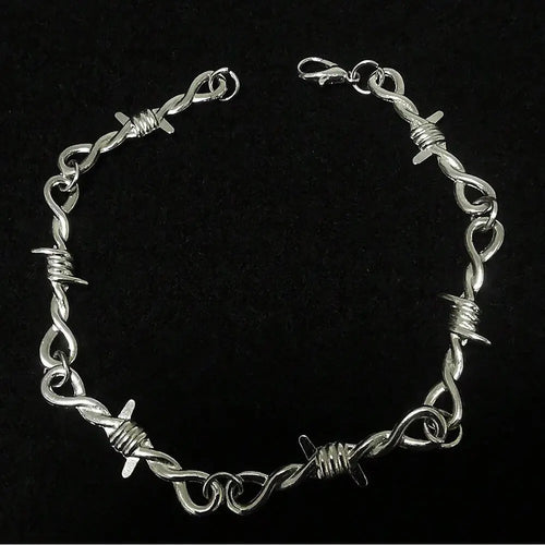 Gothic Bracelet Barbed Wire Chain Bracelets Adjustable Punk Emo Style