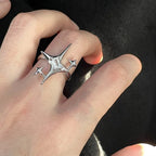 Punk Poker Joker Silver Color Rings for Men & Women Goth Skeleton Billiards Set
