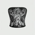 Gothic Y2K Mary Glitter Tube Top