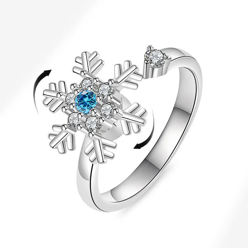 Sunflower Diamond Zircon Rotatable Ring