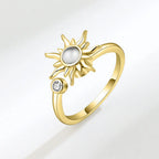 Sunflower Diamond Zircon Rotatable Ring