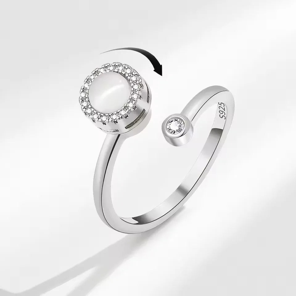 Sunflower Diamond Zircon Rotatable Ring