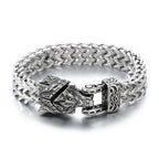 Vintage Charm Viking Wolf Head Bangles Popular Stainless Steel Bracelets