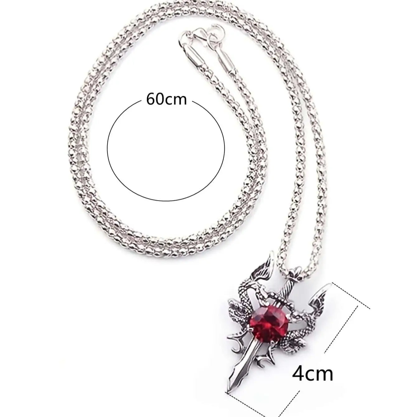 Gothic Dragon Water Diamond Long Necklace Dominant Retro Dragon Necklace