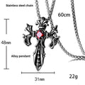 Vintage Flame Cross Pendant Necklace