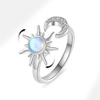 Sunflower Diamond Zircon Rotatable Ring