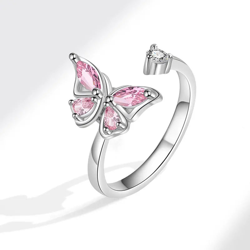 Sunflower Diamond Zircon Rotatable Ring