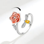 Sunflower Diamond Zircon Rotatable Ring