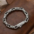 Crystal Black Cube Vintage Lines Flower Chain Bracelet