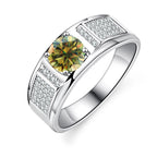 Real 1.0 Carat Moissanite Pure Solid 18K White Gold Ring