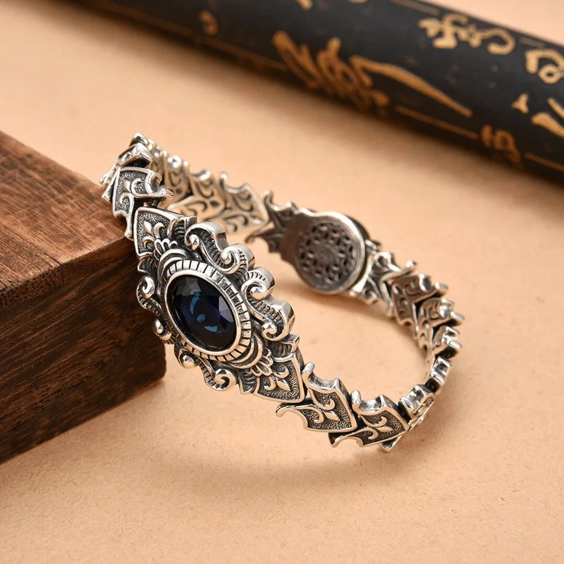 New European and American Silver Pattern Fashion Bracelet