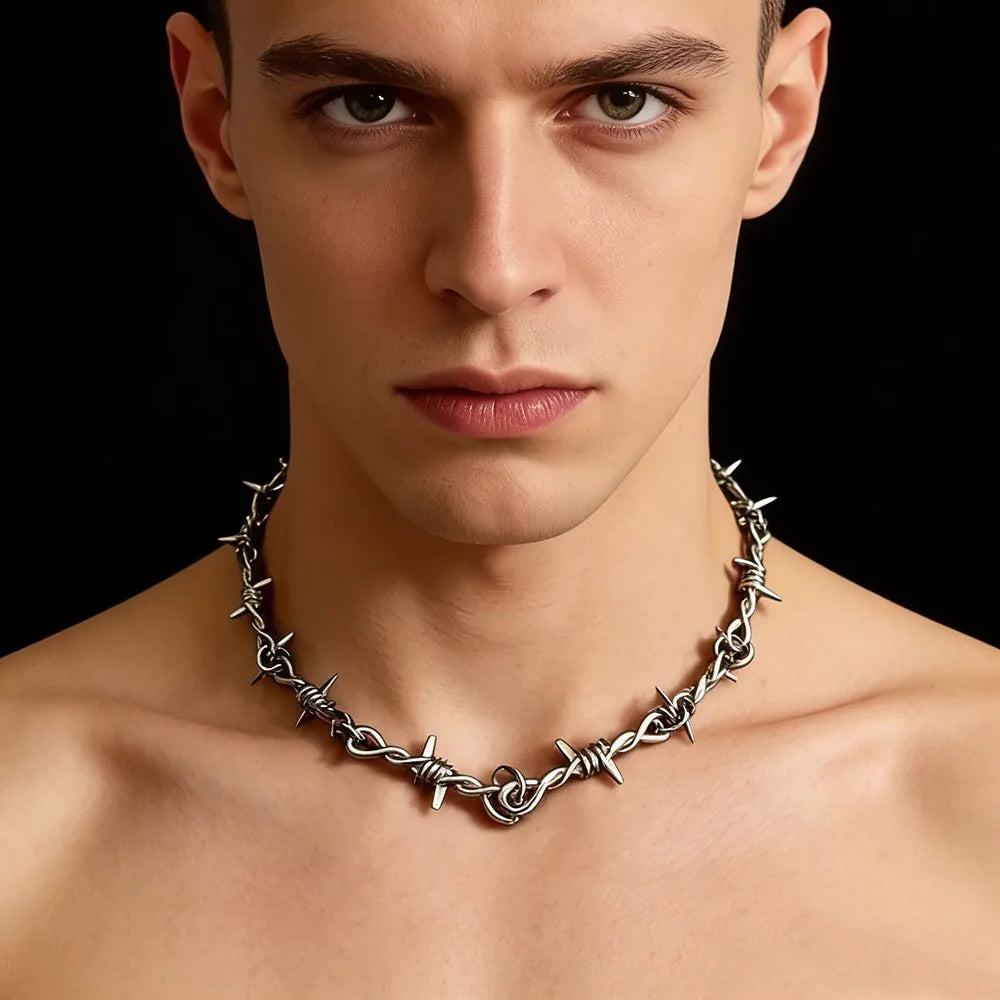 Hip-hop Gothic Punk Barbed Wire Little Thorns Chain Choker Jewelry Gifts