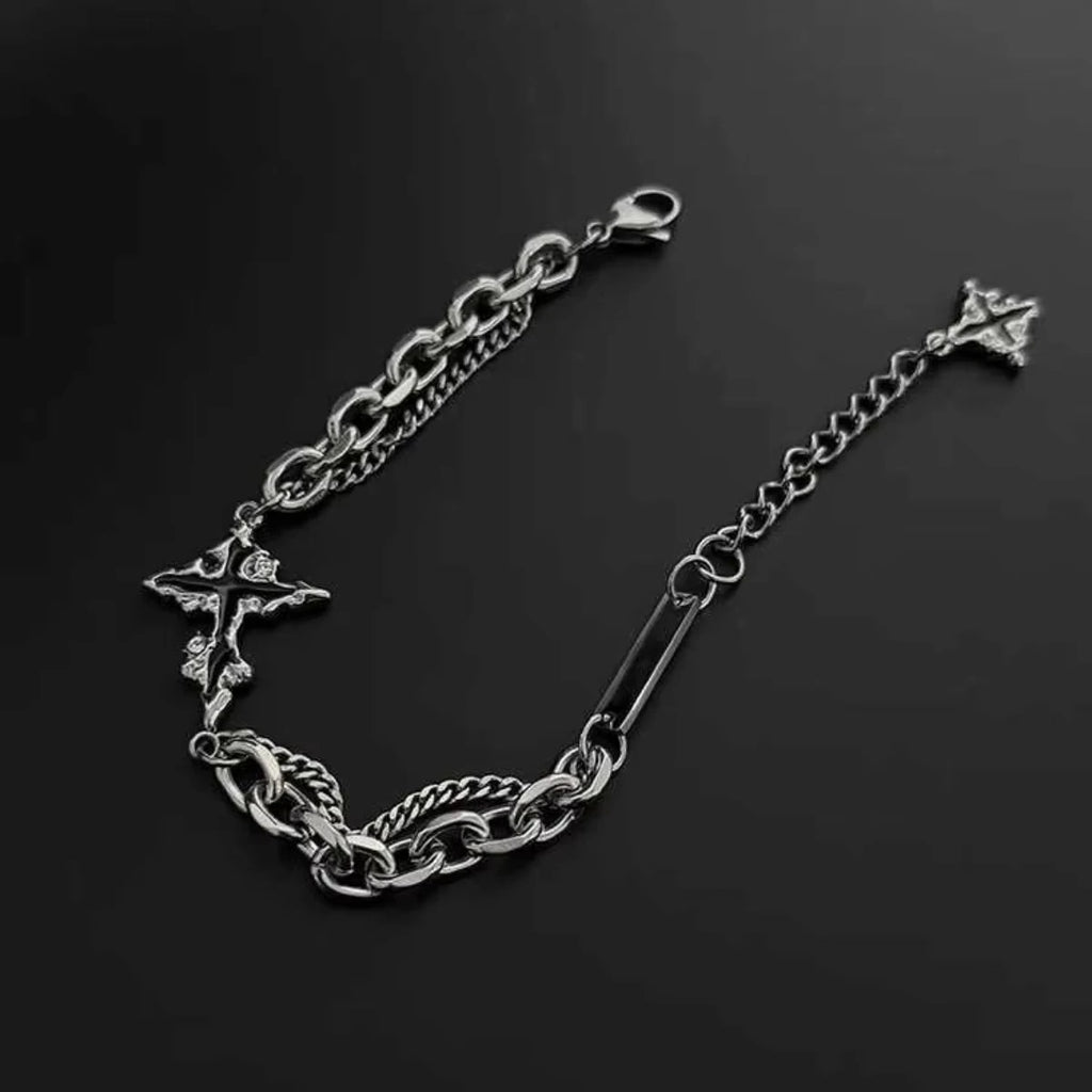 Retro Flame Cross Bracelet Hip Hop Titanium Steel Jewelry Accessories