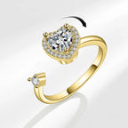 Sunflower Diamond Zircon Rotatable Ring