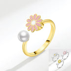 Sunflower Diamond Zircon Rotatable Ring