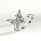 Sunflower Diamond Zircon Rotatable Ring
