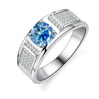 Real 1.0 Carat Moissanite Pure Solid 18K White Gold Ring