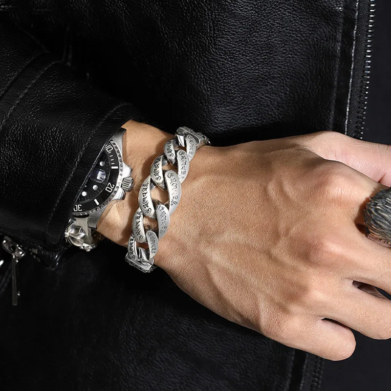 Retro  Six-Character Mantra Peace Pattern Lucky Bracelet