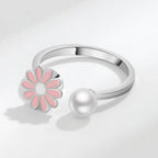 Sunflower Diamond Zircon Rotatable Ring
