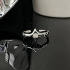 Gothic Irregular Moonstone Cross Opening Ring
