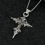 Vintage Gothic Skull Jesus Cross Pendant Necklace Catholic Jewelry for Men Punk Religious Amulet Necklace Vintage Gothic Skull J