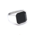 Gothic Vintage Dragon Claw Punk Hip Hop Stainless Steel Black Stone Ring