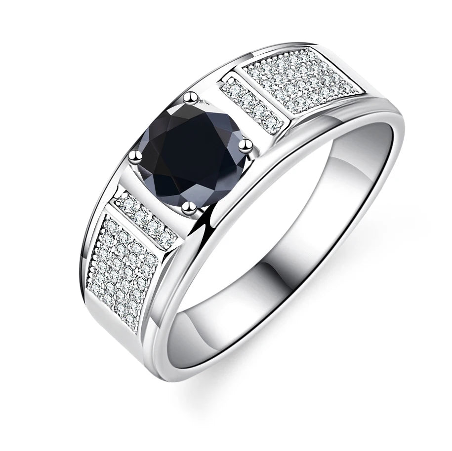 Real 1.0 Carat Moissanite Pure Solid 18K White Gold Ring