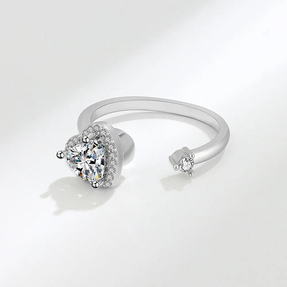 Sunflower Diamond Zircon Rotatable Ring